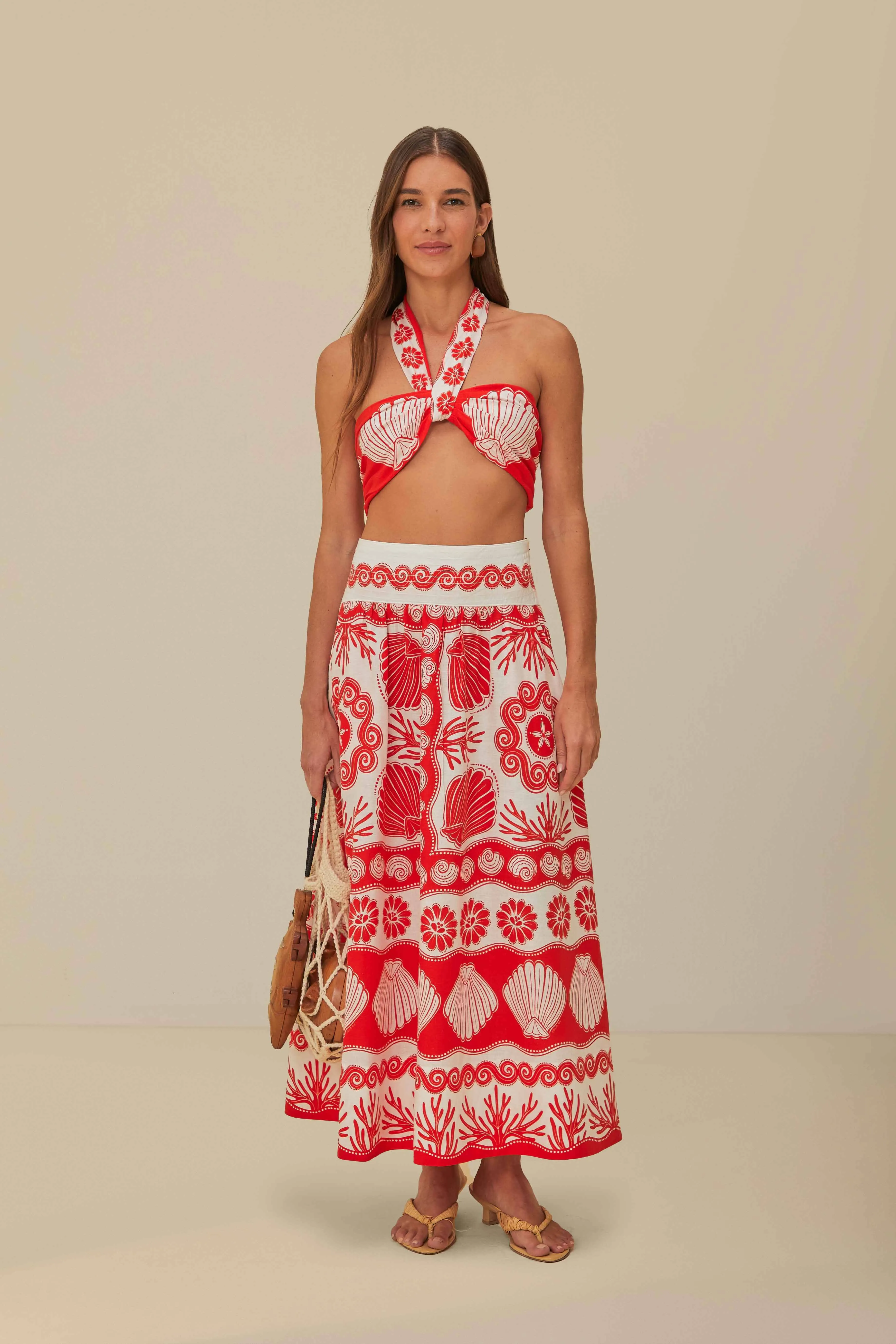 Red Ainika Shell LENZING? ECOVERO? Euroflax? Crop Top Tale Core Art Mood