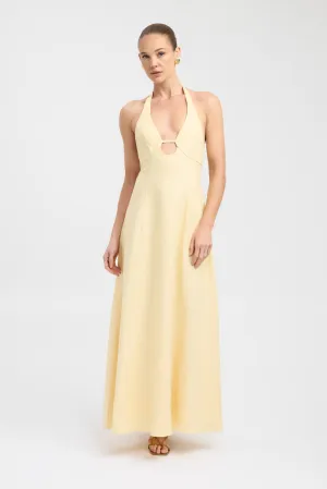 Palm Halter Maxi Dress Versatile Layer Wear Pure Stitch