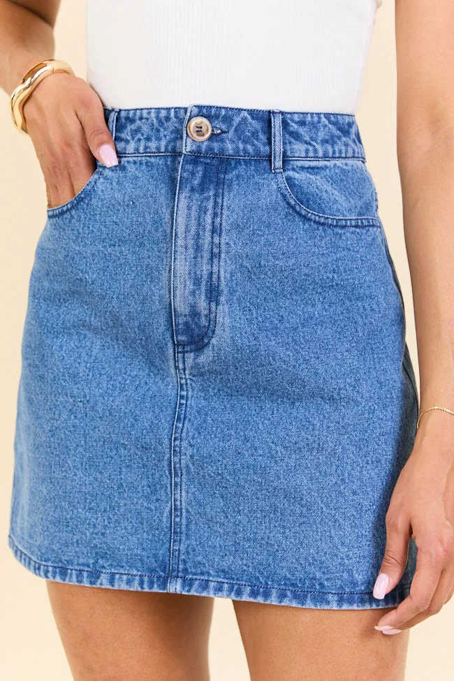 Classic Cut Denim Skirt SALE Fair trade Detachable Tie
