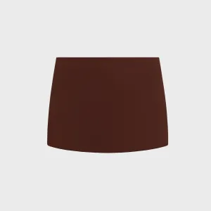 GUIZIO Micro Mini Stretch Skirt - Brown Craftsmanship Focus