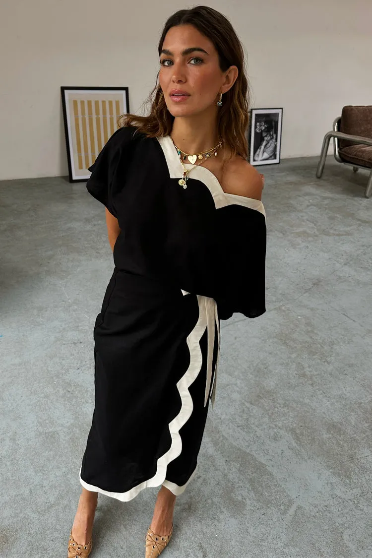 Mono Scallop Jaspre Skirt Bold Accent Cozy Edge