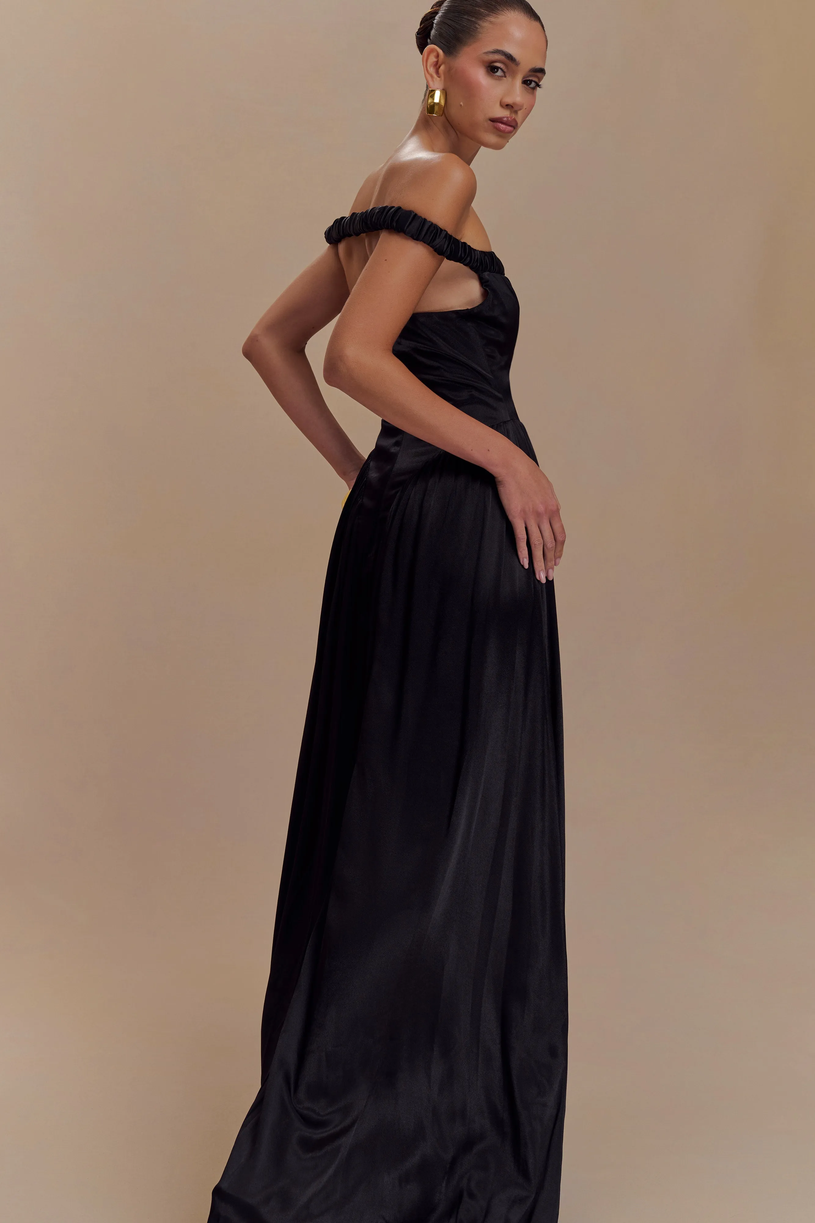 Coco Dropped Waist Maxi Dress - Black Polished Style Feminine Energy