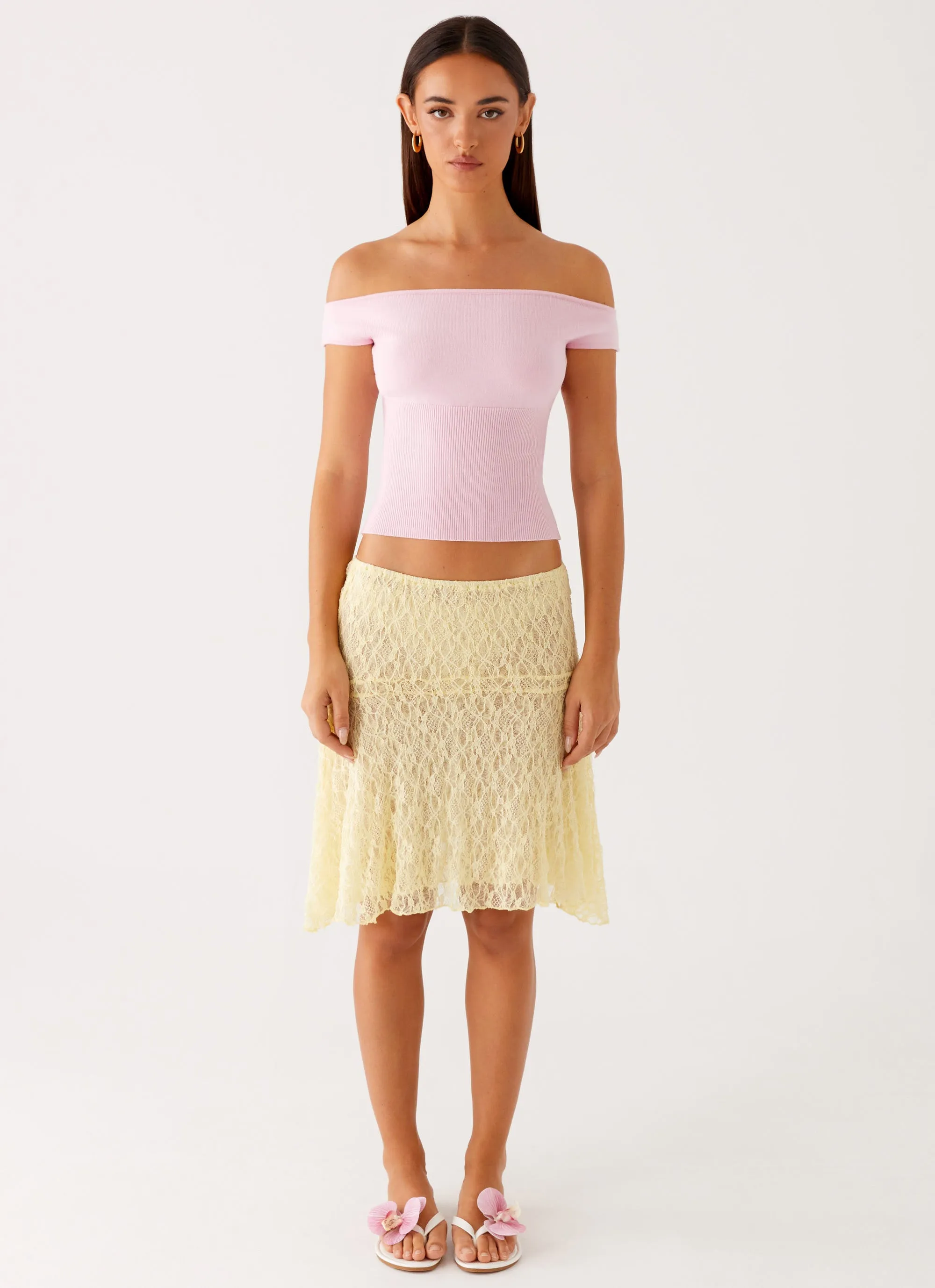 Eco Friendly Dye Ribbed Knit Coleman Knit Top - Pink