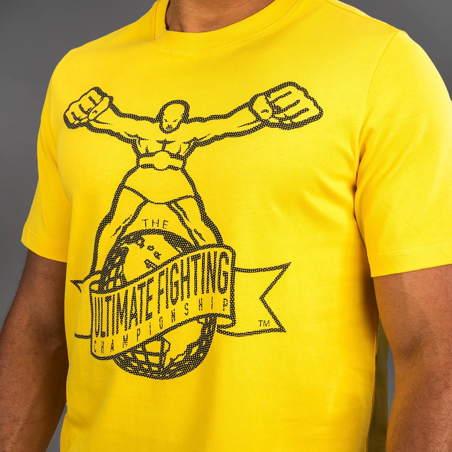 UFC by Venum Ulti-Man T-Shirt - Yellow Striped modernity High Density Knit