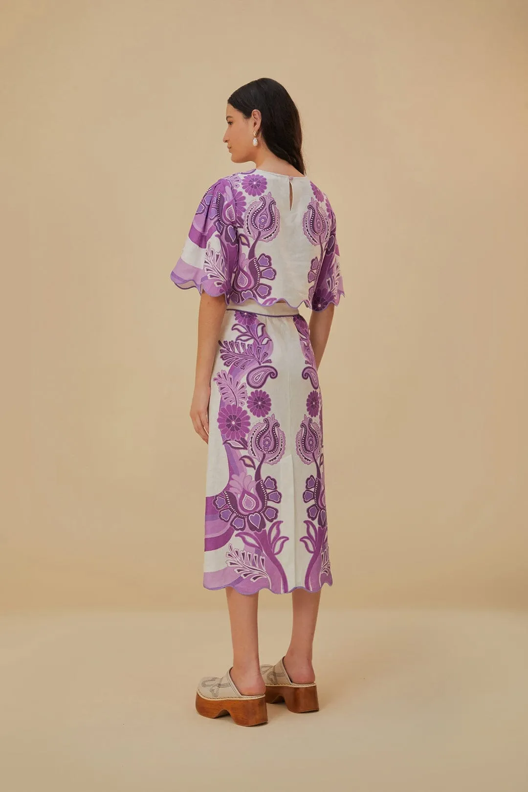 Outfit Moodset Color Festival Cream Euroflax? Midi Skirt