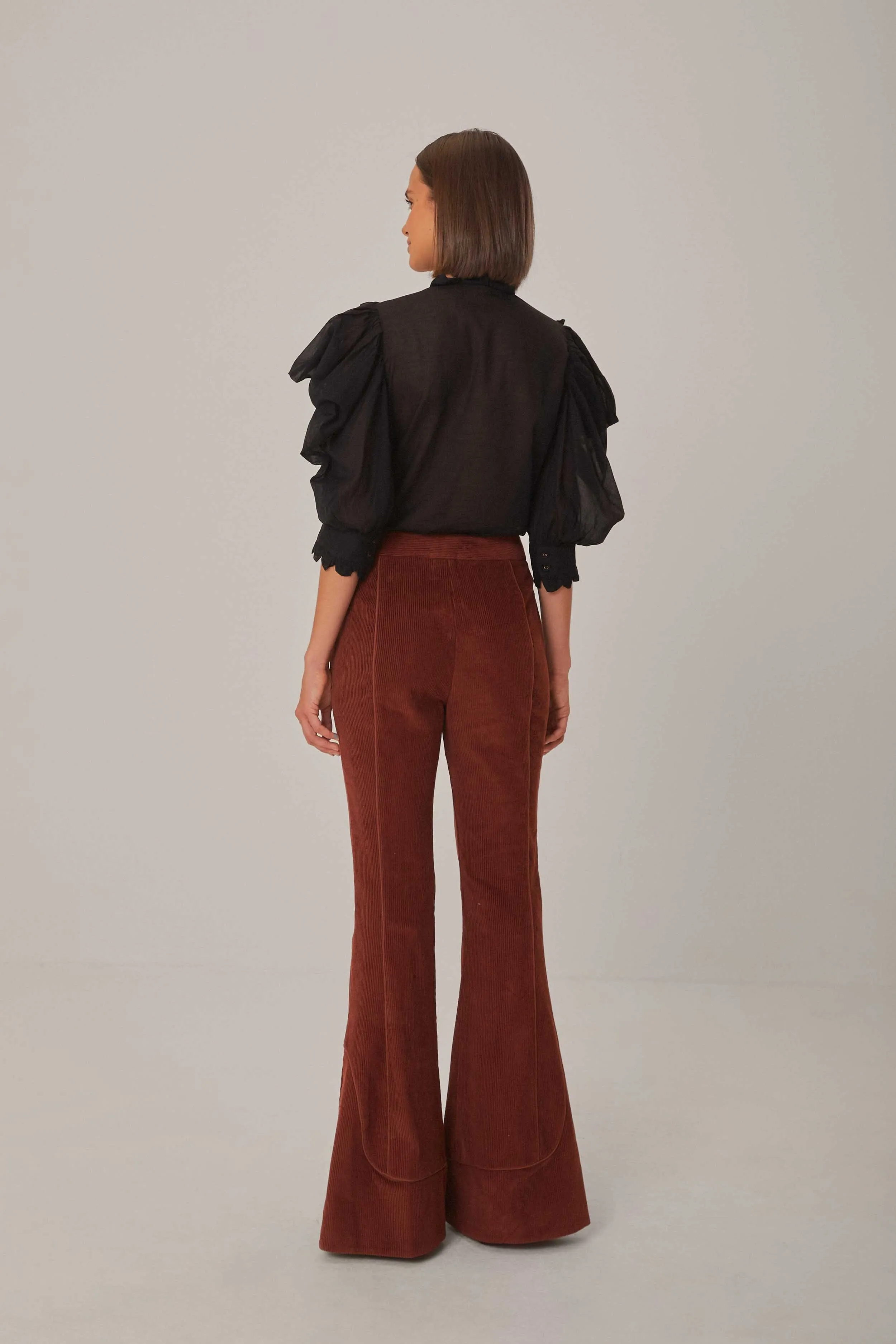 Brown Flare Pants Quick Wear Fit