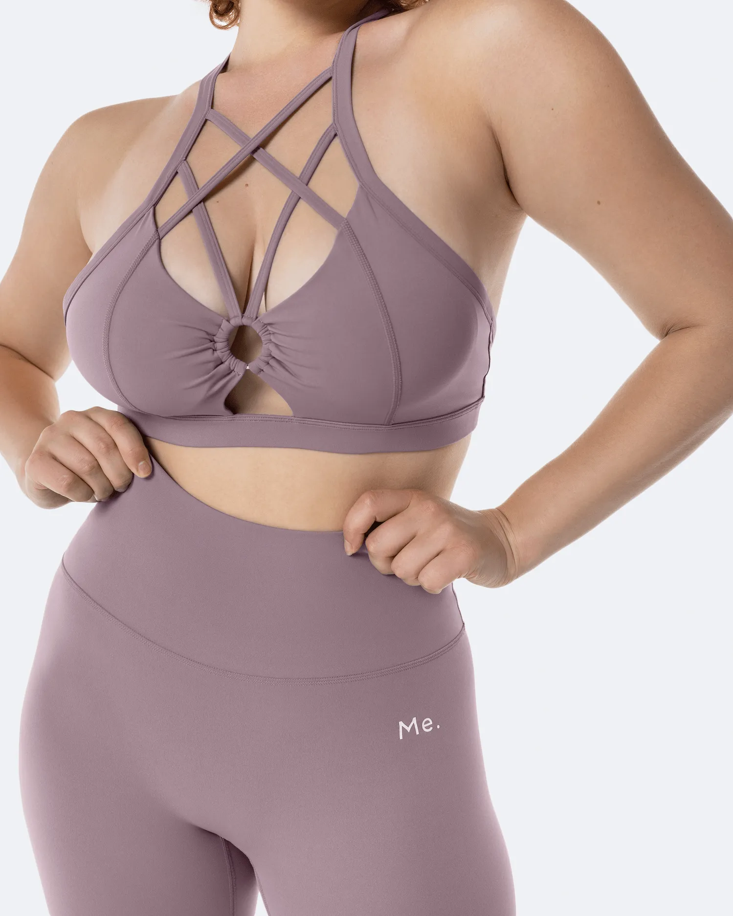 Dusty Pink Criss Cross Front Top Flexible structure