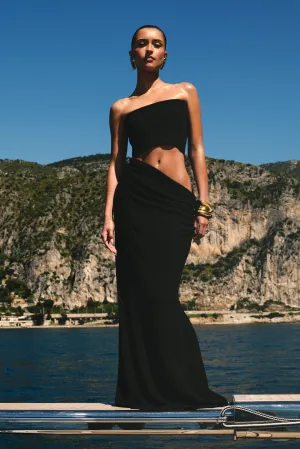 Jasiel Strapless Knit Maxi Dress - Black Simple Profile Stylish Feel