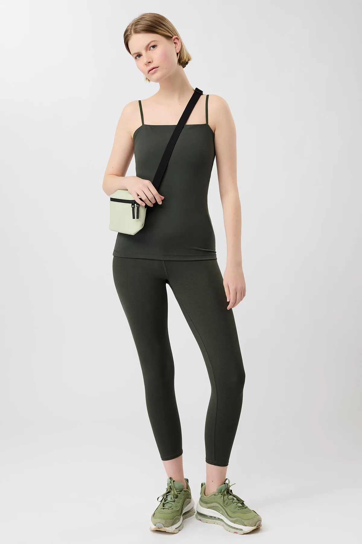 Seamless Design Holiday Outfit Sleek Motion Best Cropped Legging - Dark Olive
