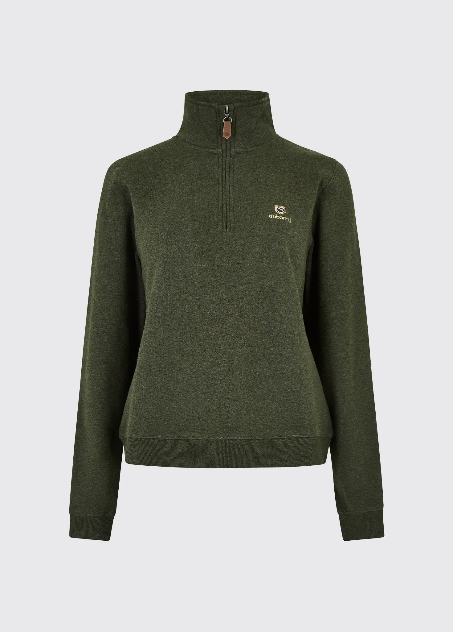 Fade Resistant Dye WrinkleResistant Yarn Castlemartyr Women's Quarter Zip Sweatshirt - Olive