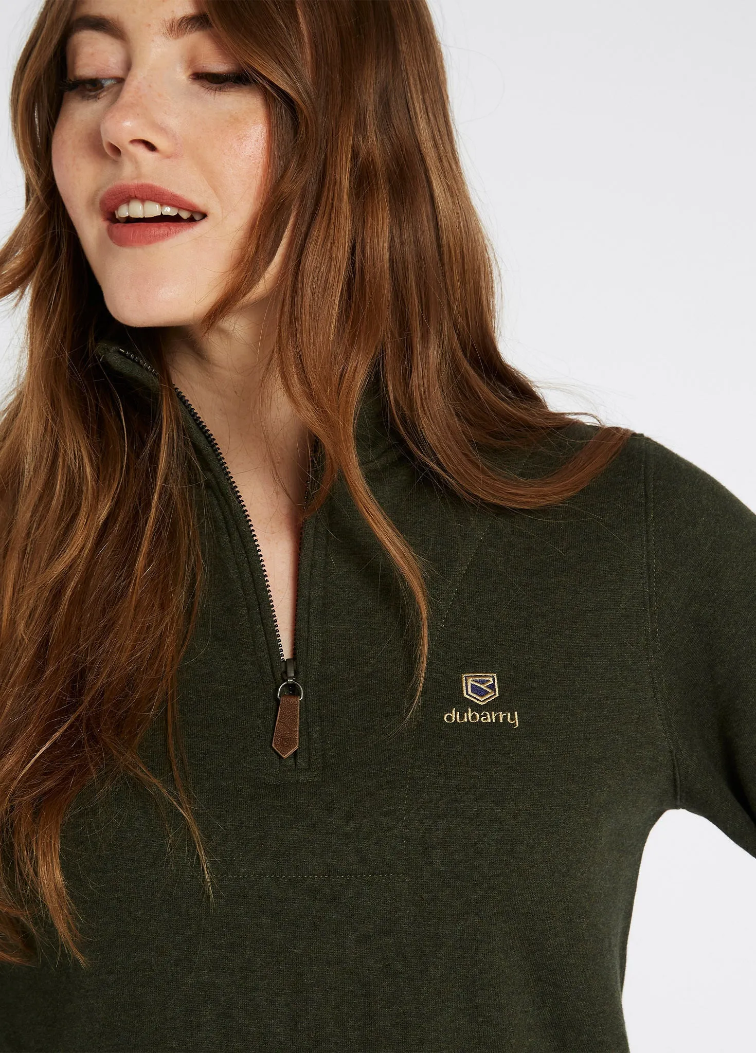 Castlemartyr Women's Quarter Zip Sweatshirt - Olive Versatile Casual Look
