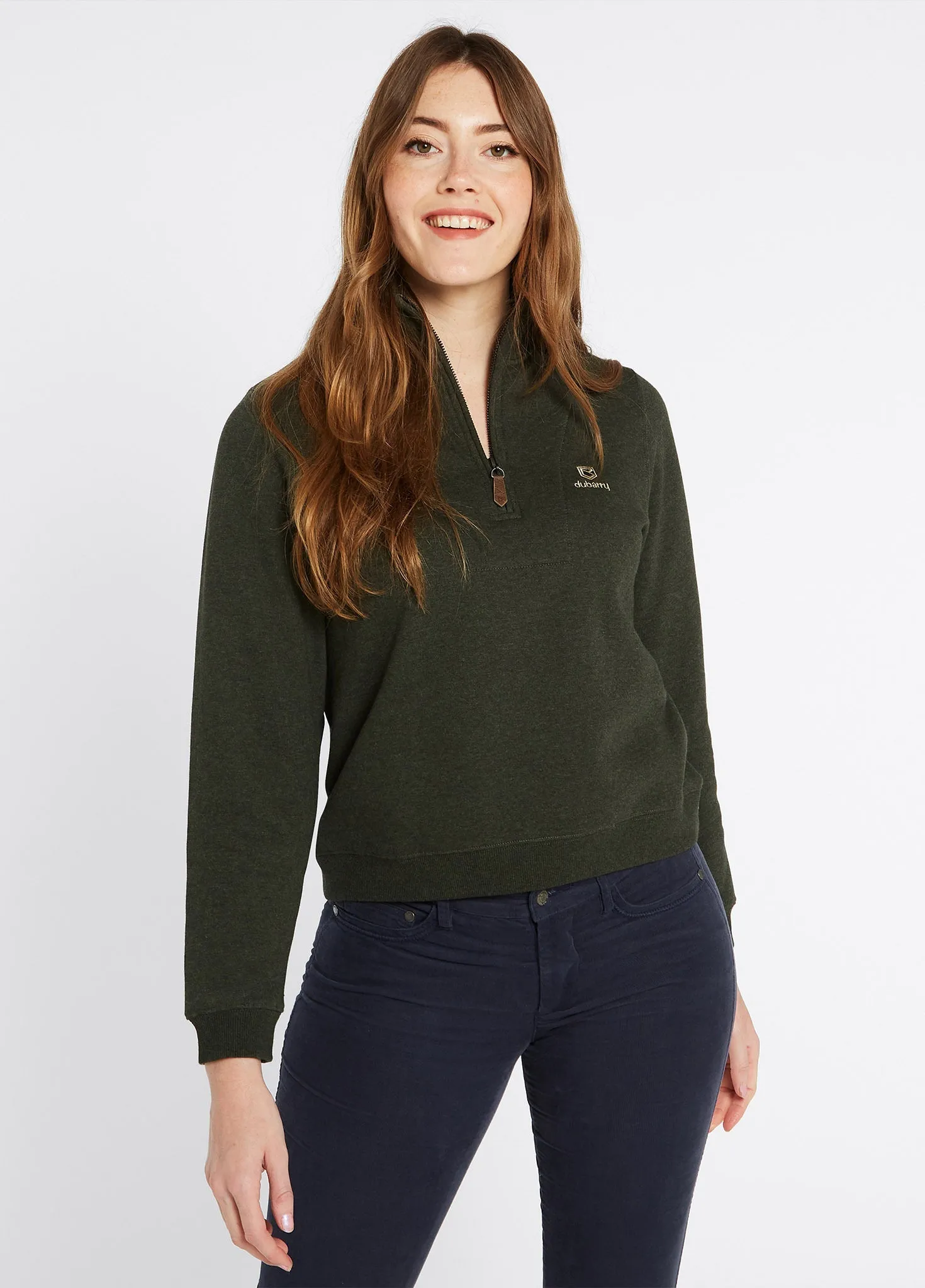Castlemartyr Women's Quarter Zip Sweatshirt - Olive Fall Favorites Versatile Layer