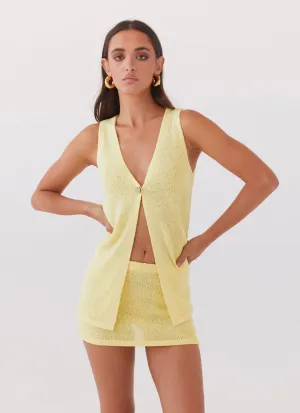 Capri Glow Knit Top - Canary AntiPilling Finish