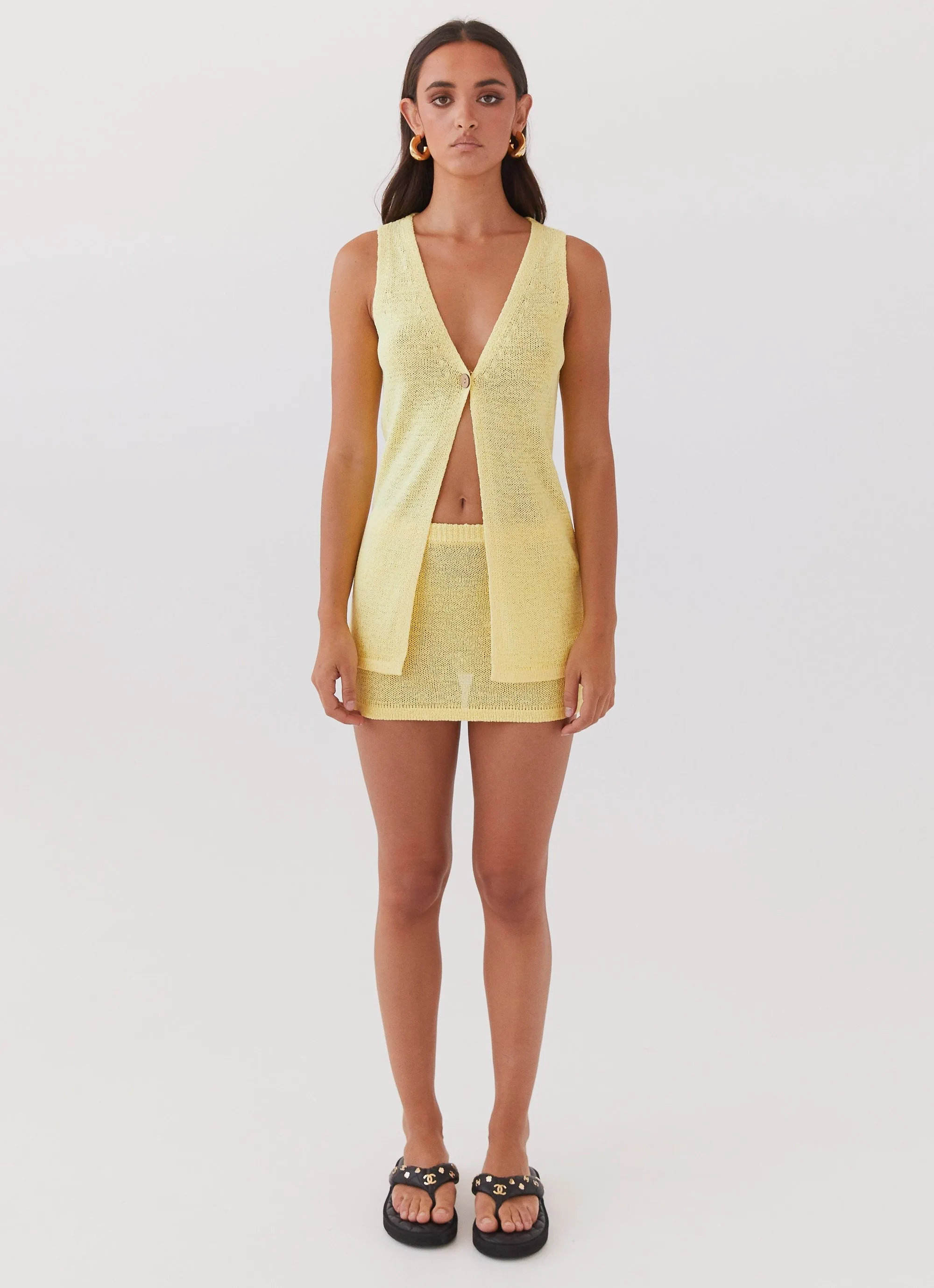 Cold Comforted Odor Control Technology Capri Glow Knit Top - Canary