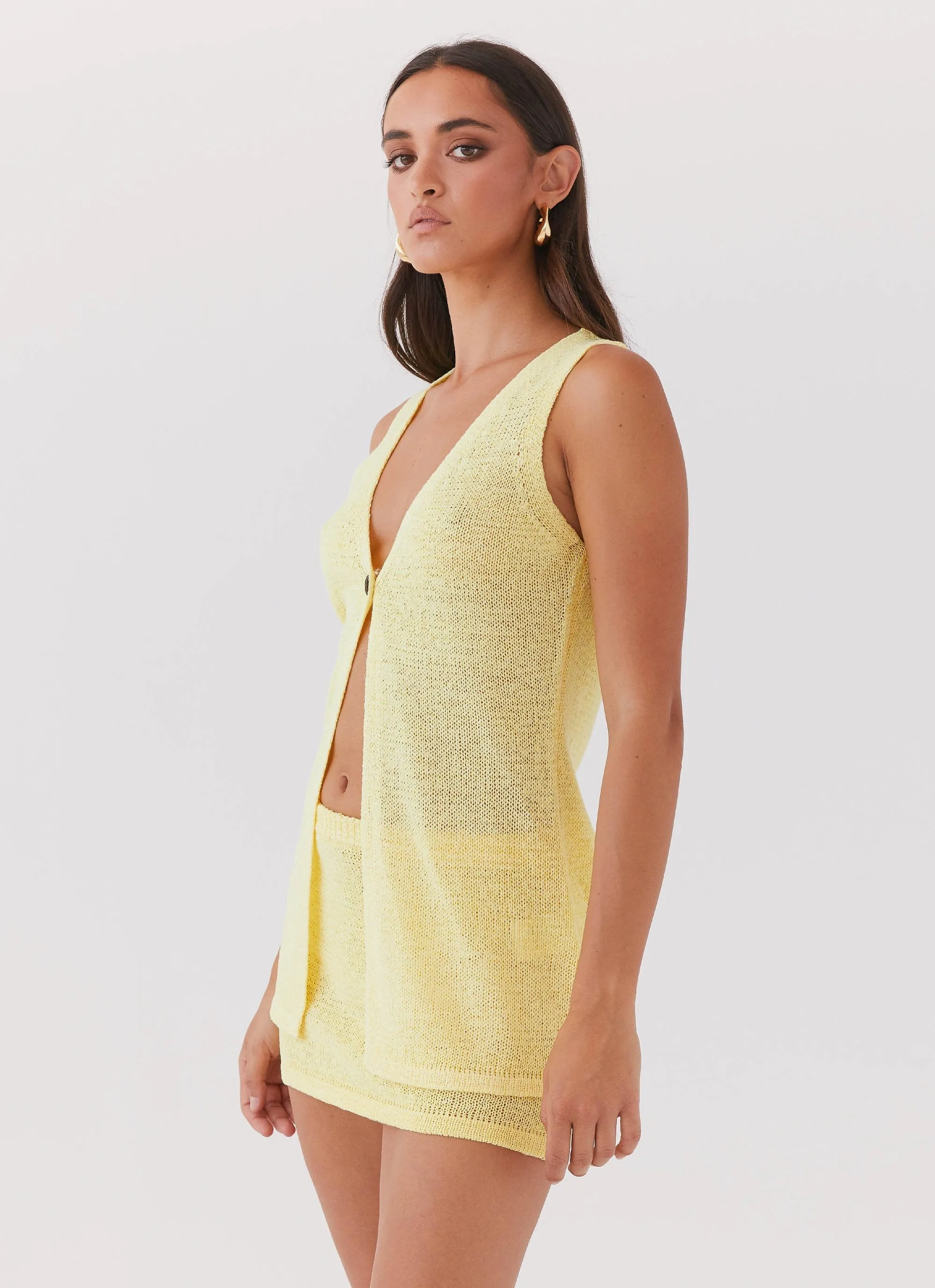 Capri Glow Knit Top - Canary Soft Material
