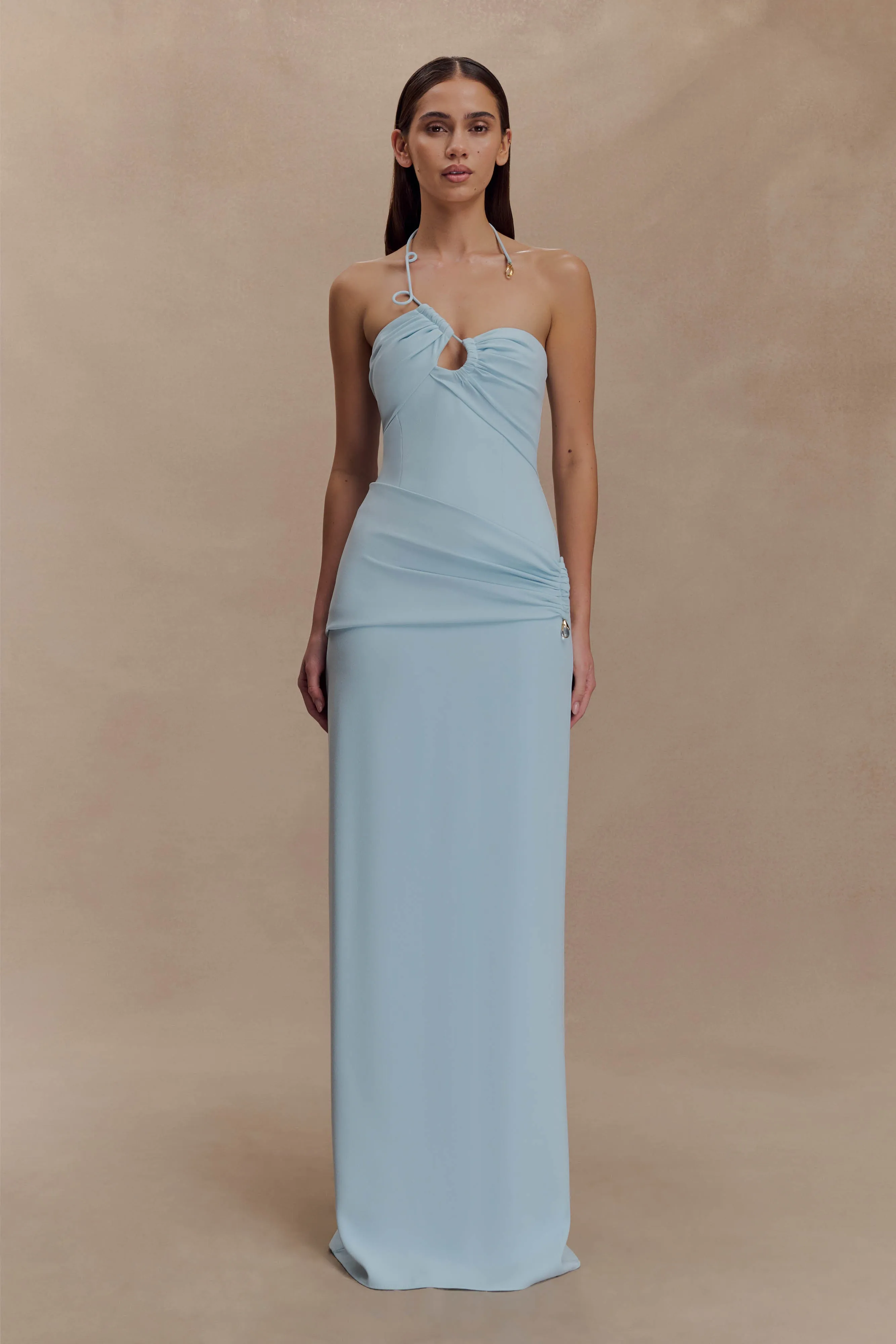 Refined Aesthetic Soft-touch daywear Lalia Teardrop Maxi Dress - Powder Blue
