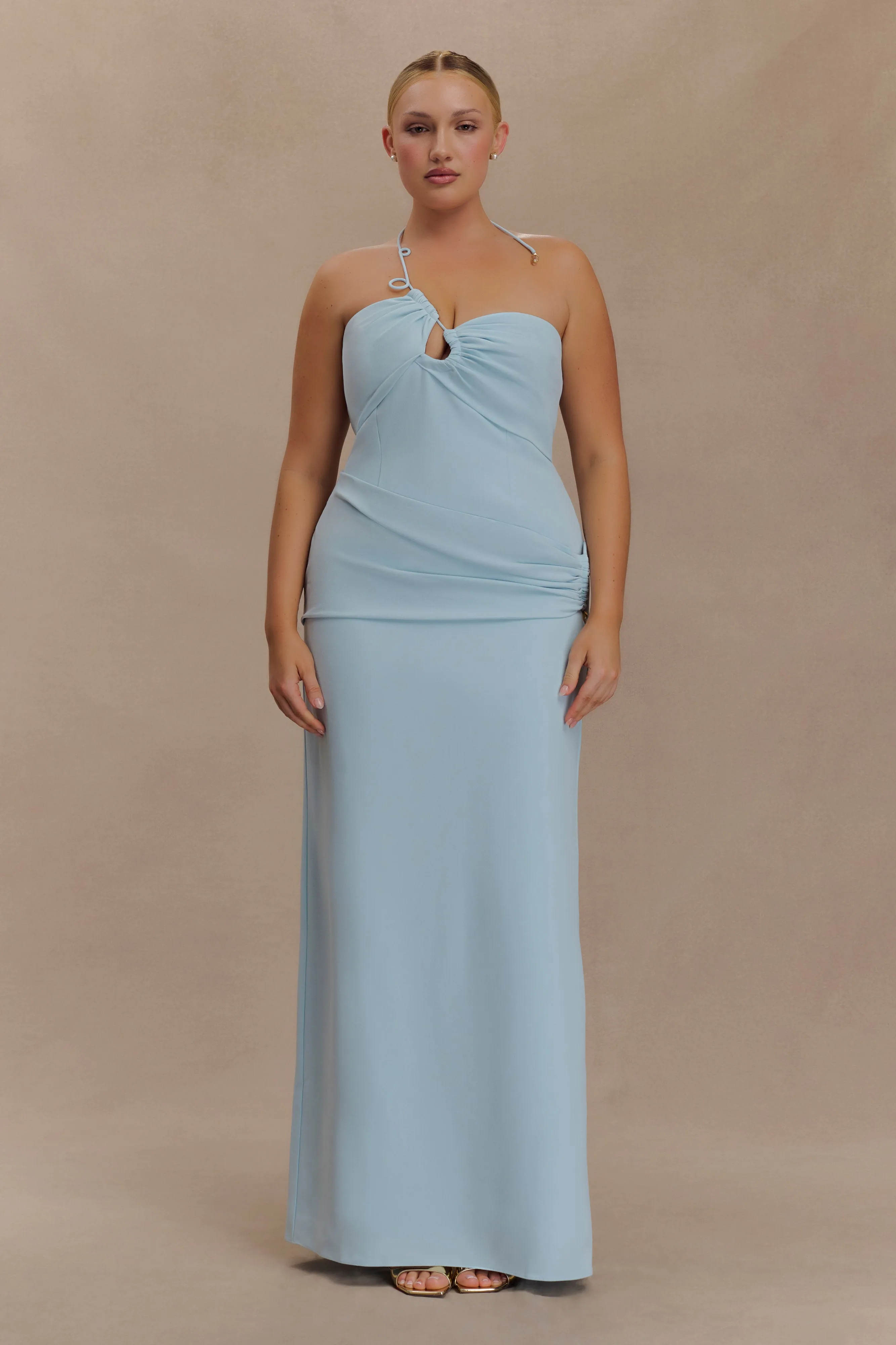Organic-Fabric Chic formal attire Lalia Teardrop Maxi Dress - Powder Blue