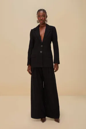 Black Eyelet Pants Supportive Fit