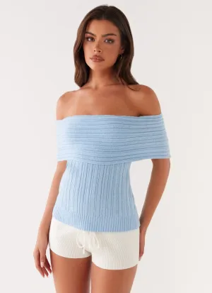 Rosen Knit Top - Blue Non Irritating