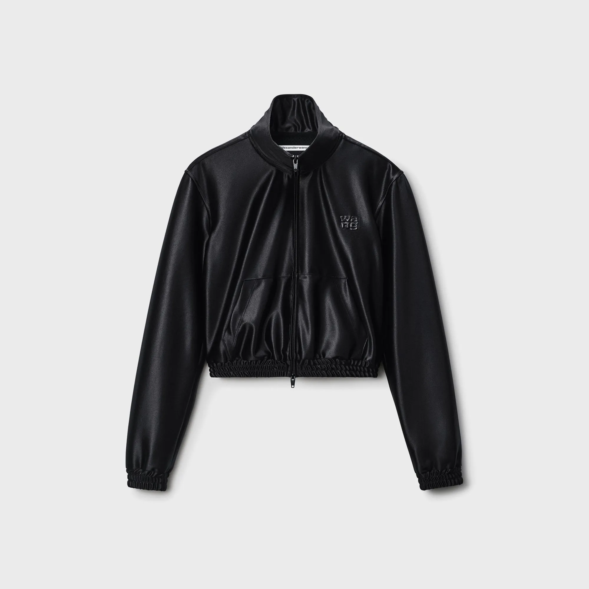 T by Alexander Wang Shrunken Zip-Up Jacket - Black Sealed Seam Construction