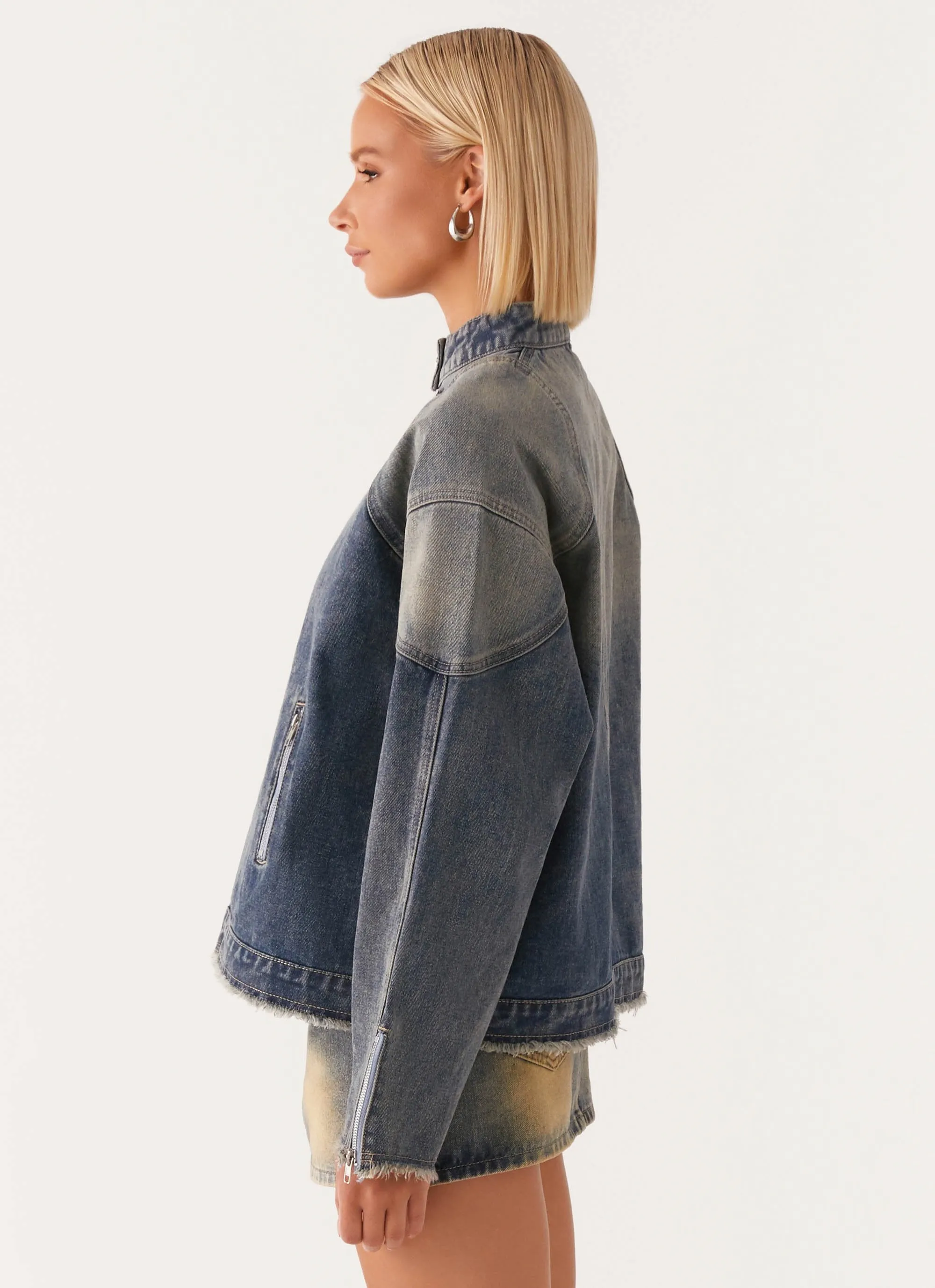 Not Like Us Denim Jacket - Vintage Sport Inspired Style