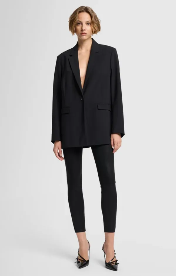 Stylish Protection High Waist Ankle Skinny in Coated Black