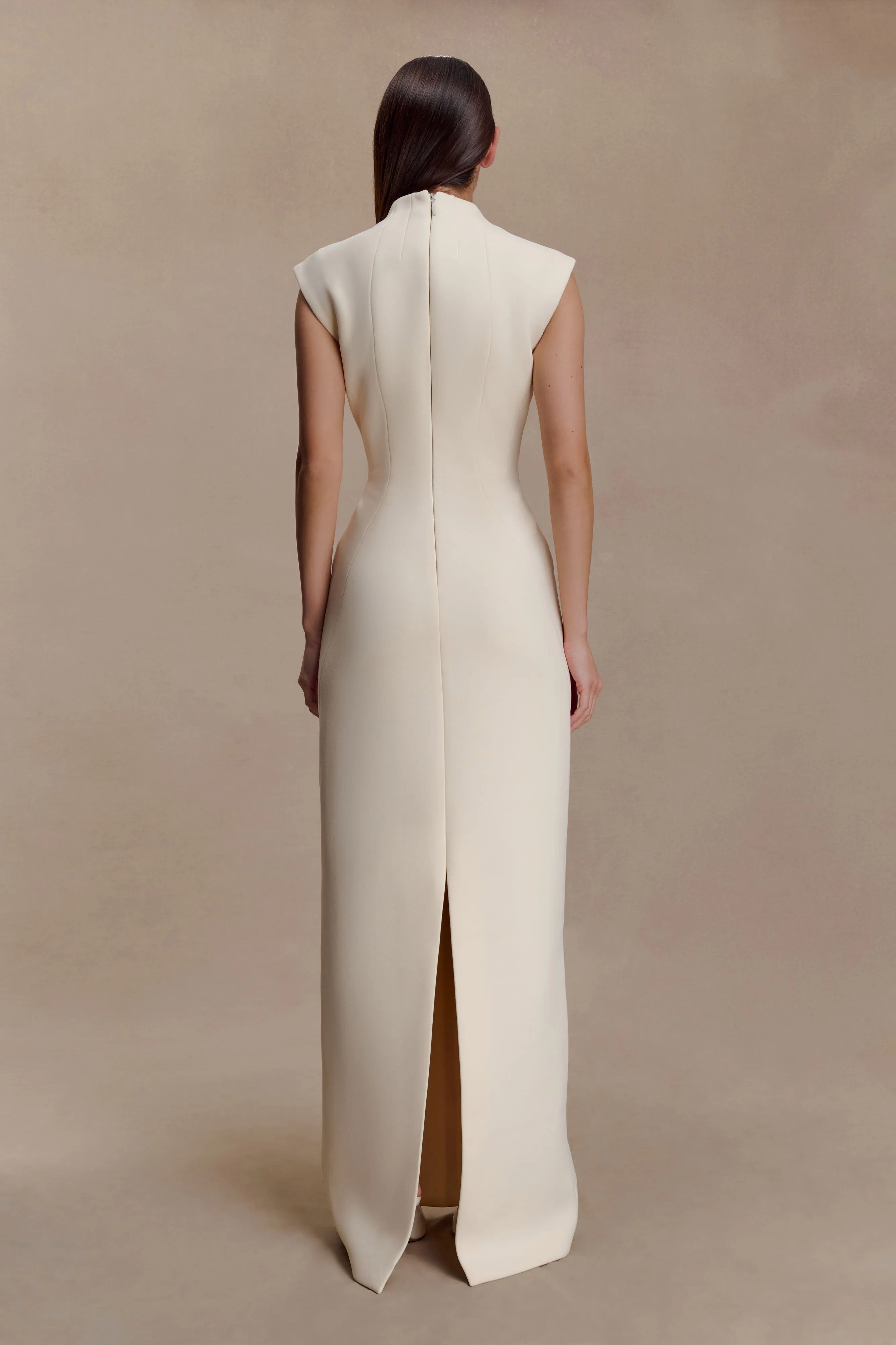 Night Style Michelle Cut Out Maxi Dress - Buttercream