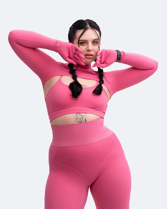 Glove Sleeve Crop Top UV-protective