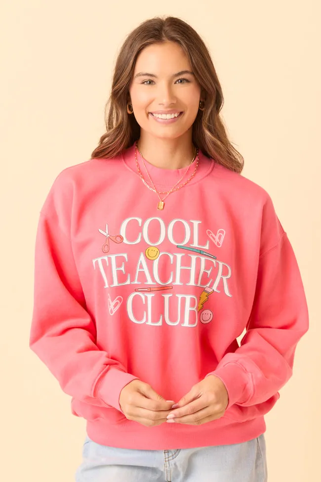 Cool Teacher Club Light Red Graphic Sweatshirt product terry cloth absorbency