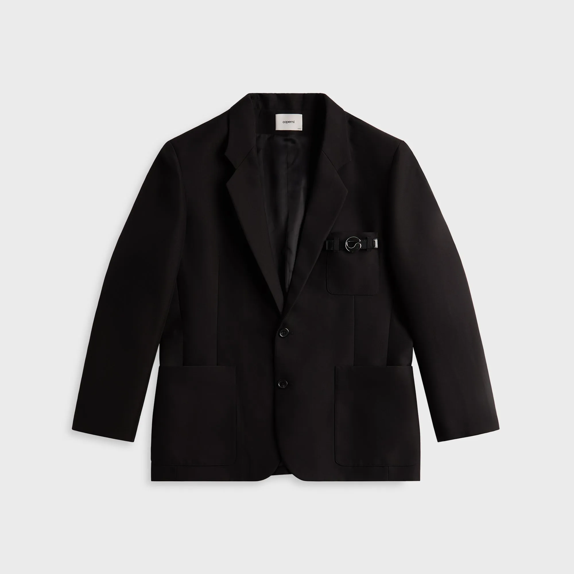 Coperni Belted Pocket Tailored Jacket - Black Moisture Wicking Finish