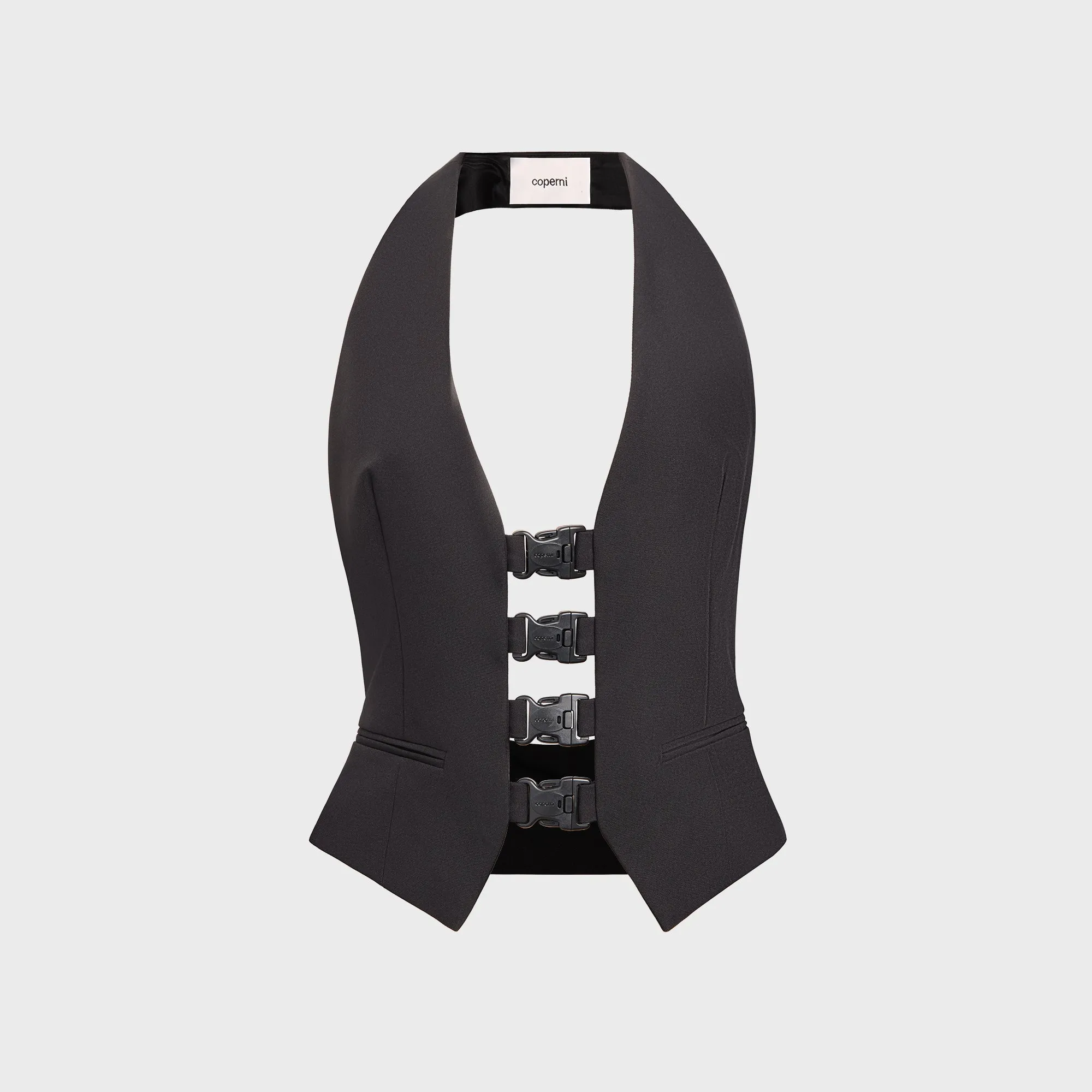 Double Layered Coperni Technical Buckle Waistcoat - Black
