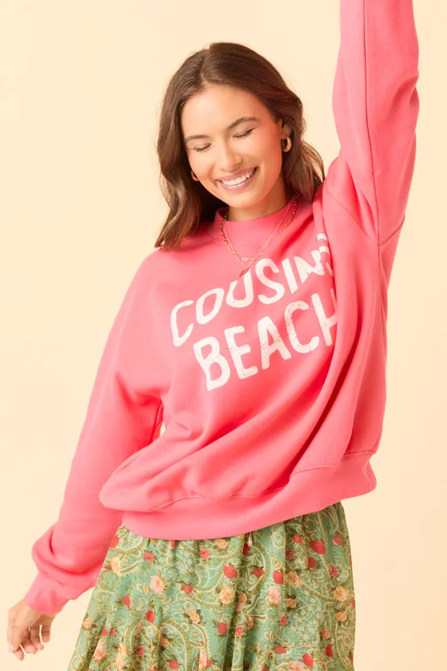 Cousins Beach Light Red Graphic Sweatshirt product formal casual balance running suitable