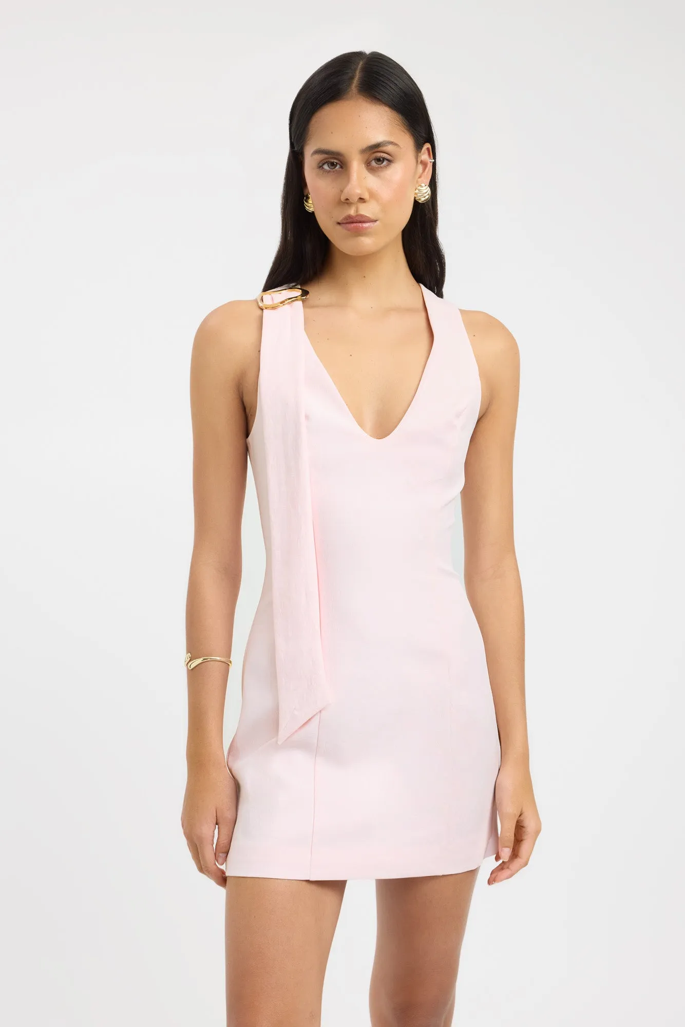 Airy Layer Drawstring-Waist Ariel Buckle Slider Dress