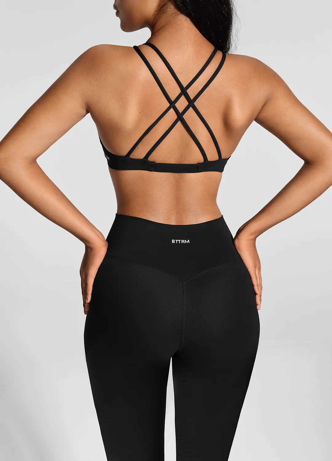 Yellow sports outfit Criss-Cross V-Neck Bra