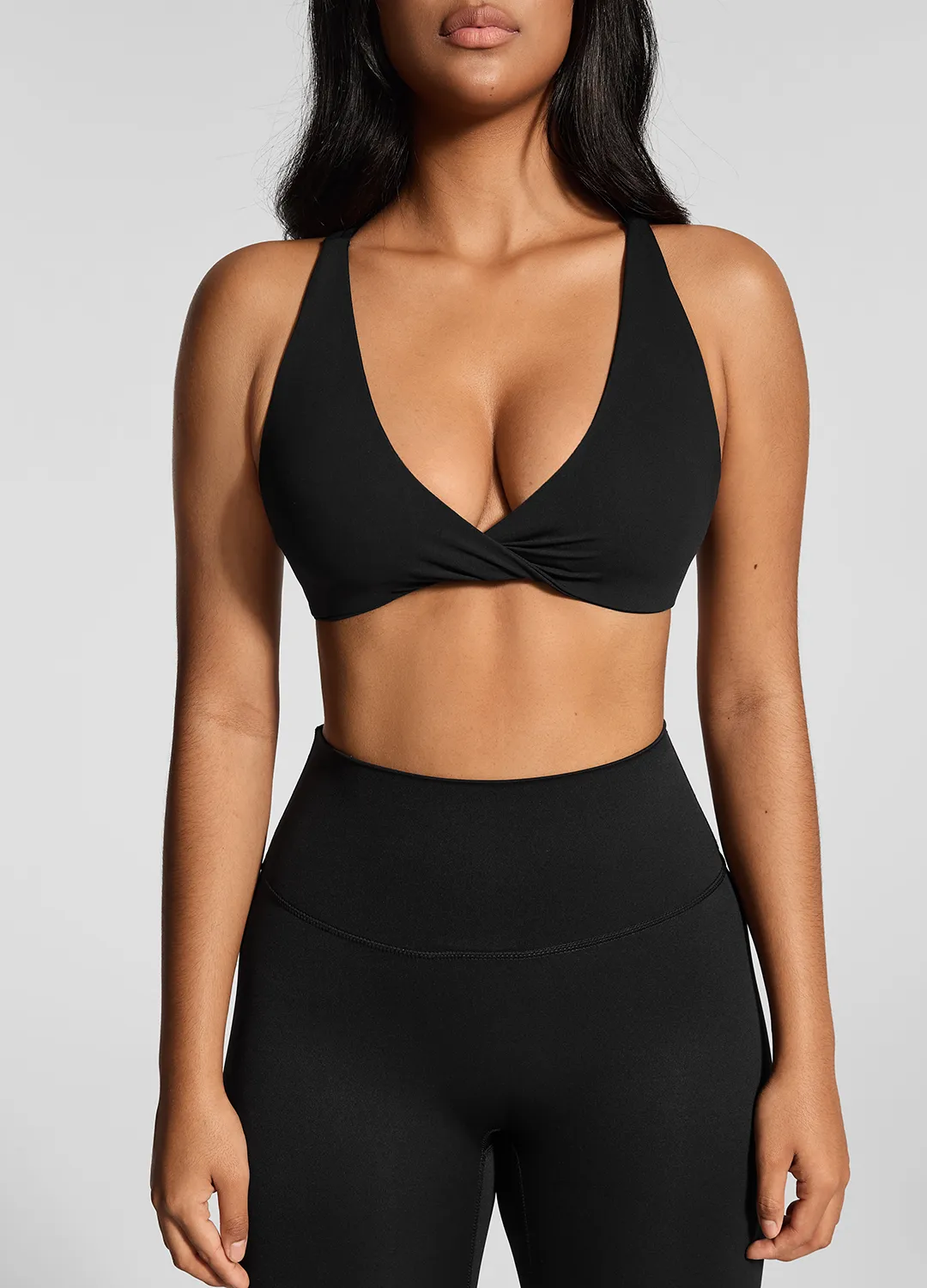 Criss-Cross V-Neck Bra Underwear Contrast Stitching