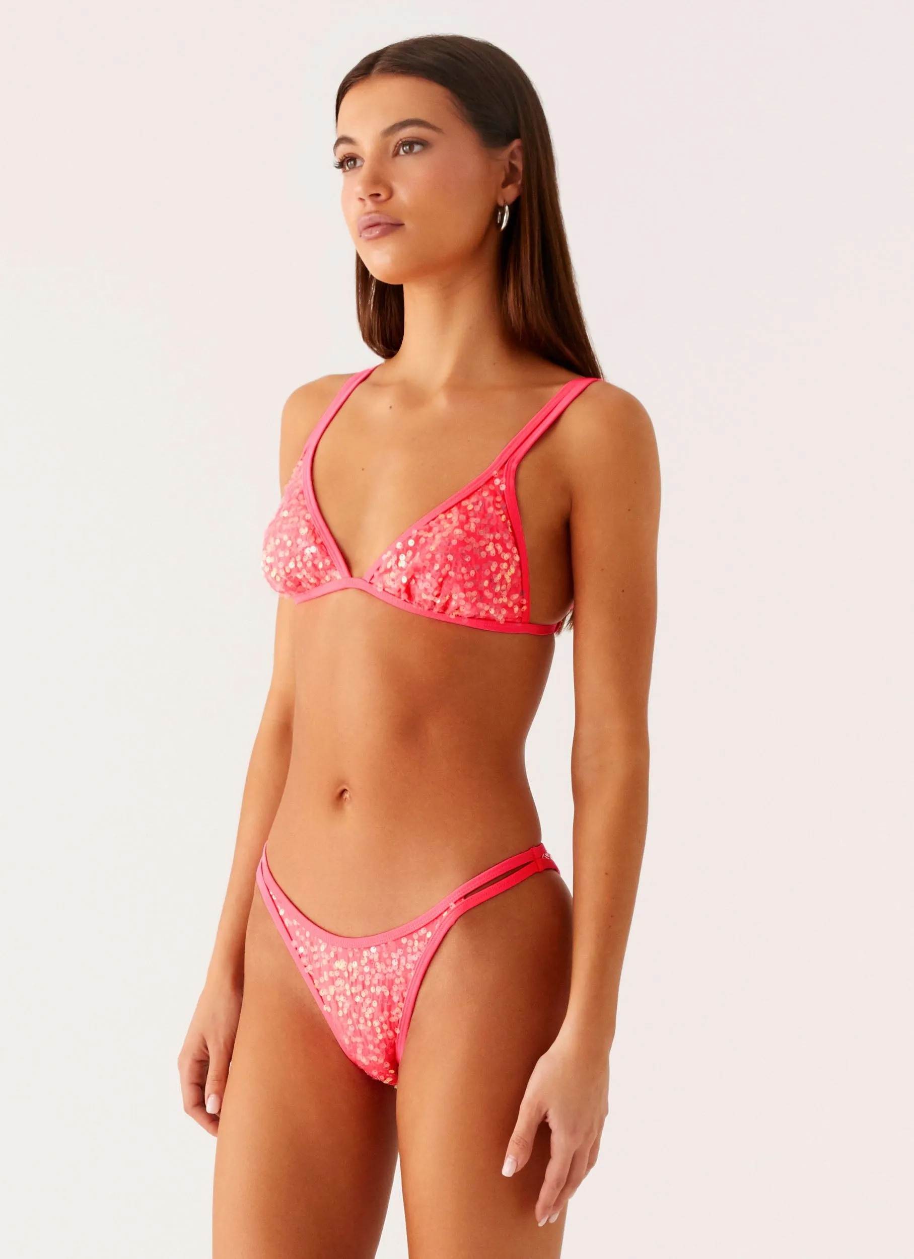 Croatia Bikini Bottoms - Pink Sequin Sun Fun