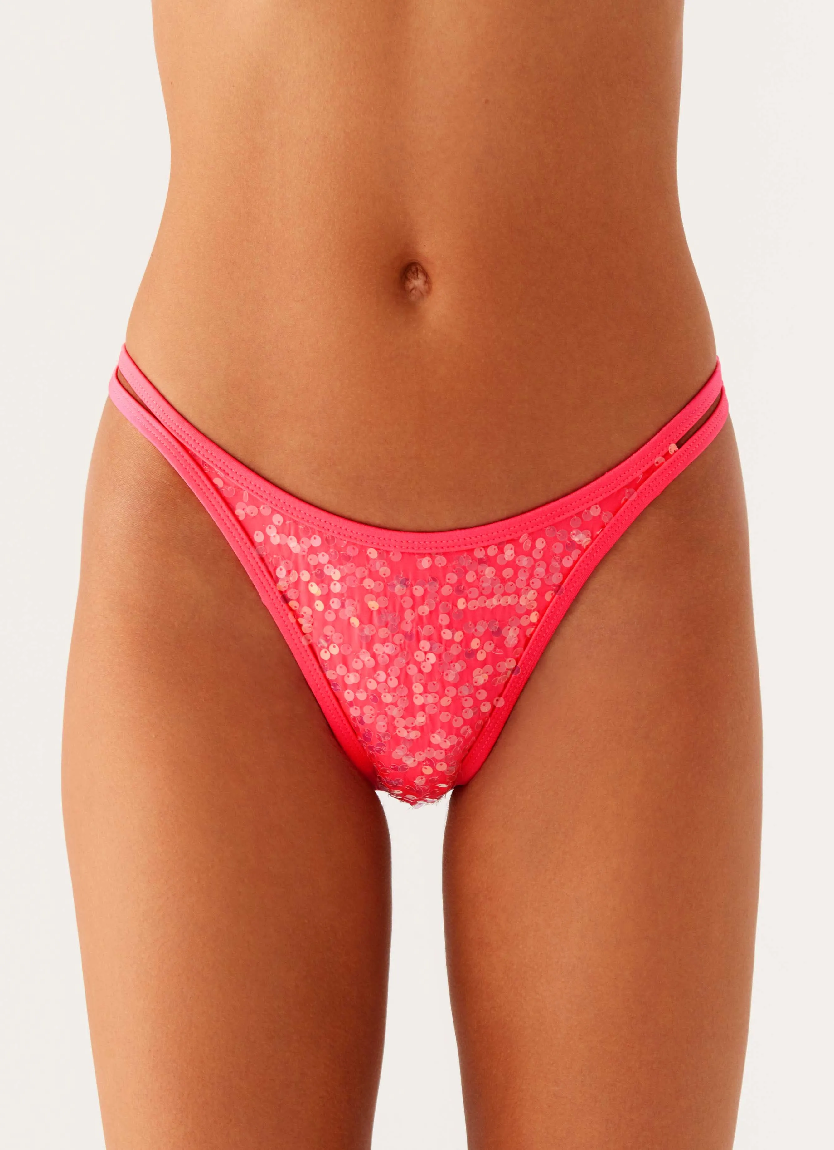 Secure-fit Silicone Grips Croatia Bikini Bottoms - Pink Sequin