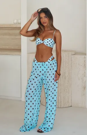 Wave Resistant Structure Croatian Coast Pants Blue/Choc Polka Dot