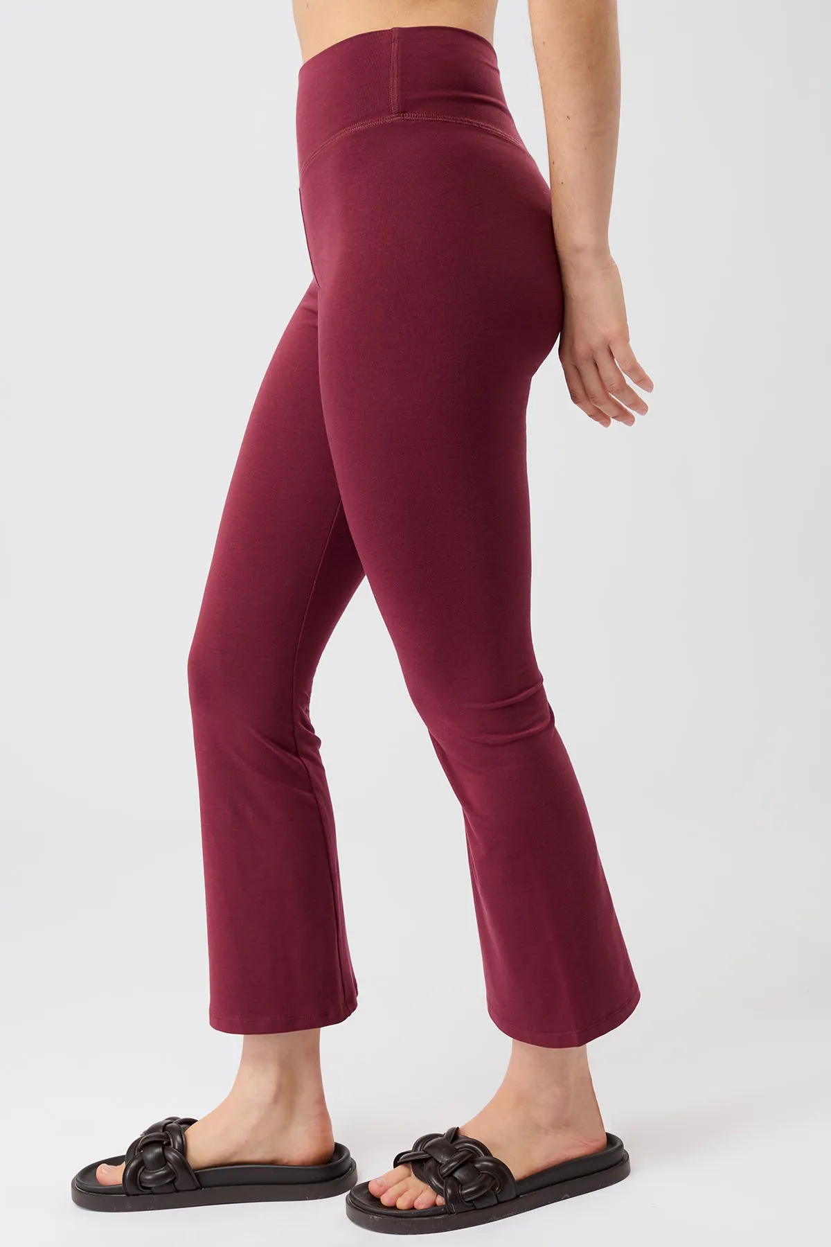 Cropped Flared Pants - Beet Casual Wearer School Sports