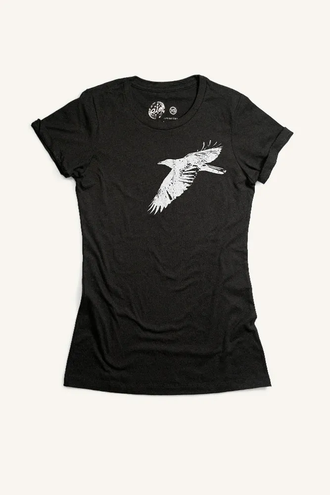 Printed uniqueness Crow T-shirt (Womens)