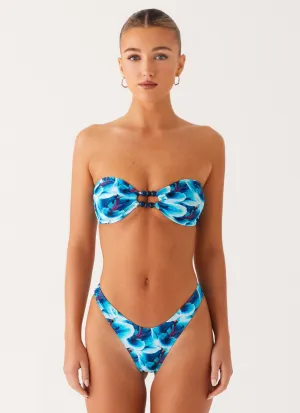 All-Day-Comfort Cuba Bikini Bottoms - Turquoise Floral
