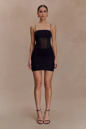 Fitted Base Maryk Mesh Mini Dress - Black