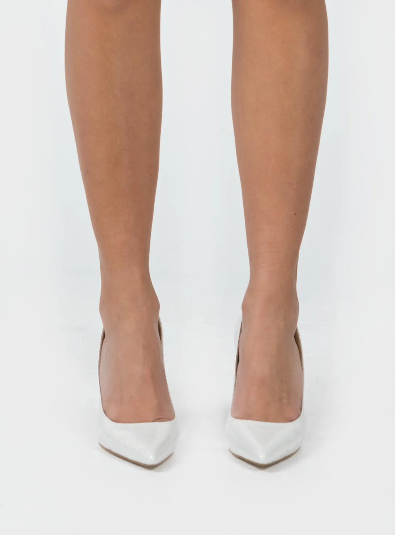 Vella Patent Heels White Classic Booties Suede