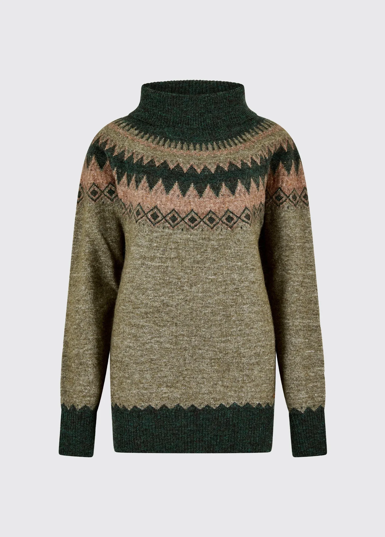 Odor Resistant Blend Devlin Women's Fair Isle pattern sweater - Olive