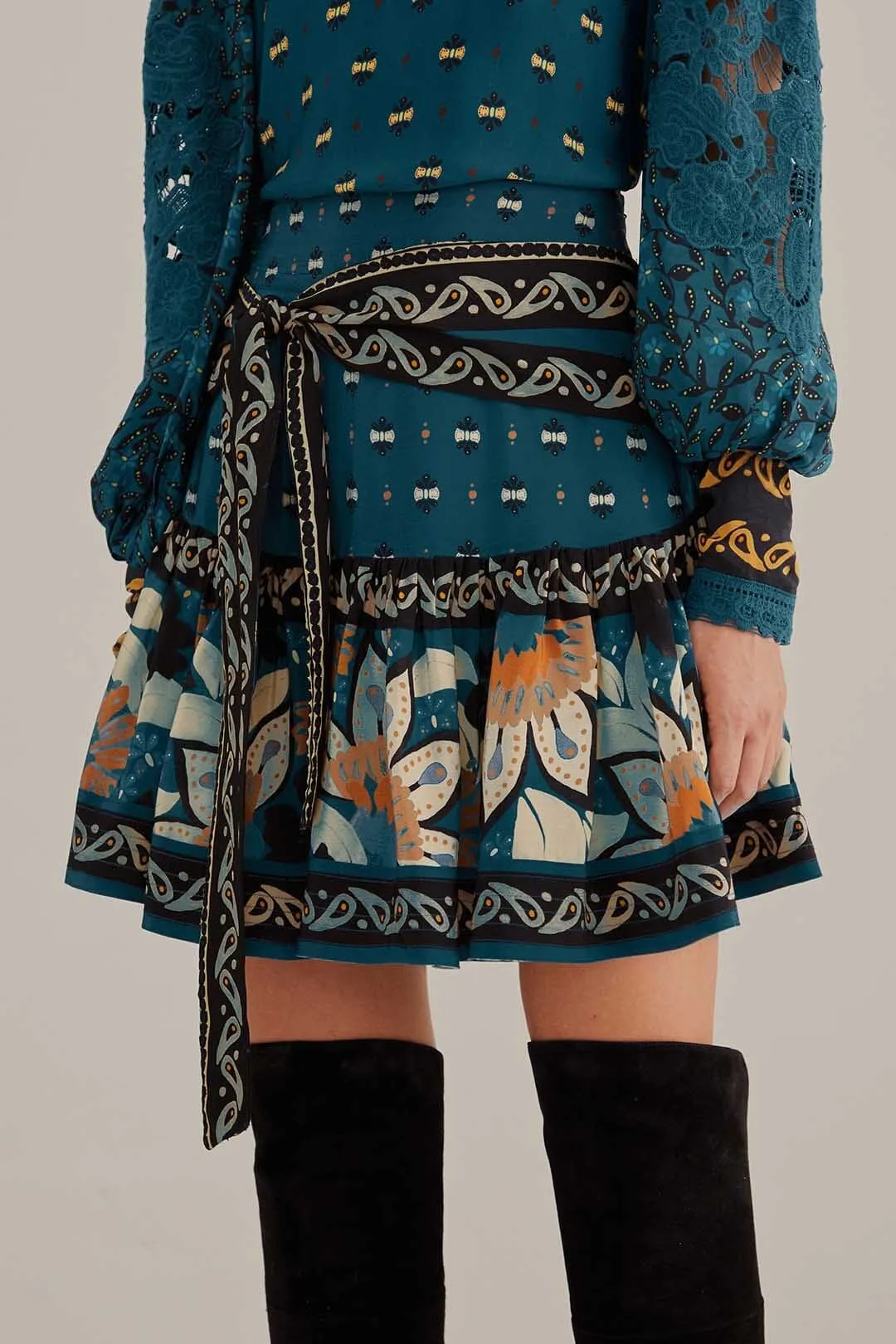 Blue Ainika Chill Mini Skirt Cultural Event A Line Cut