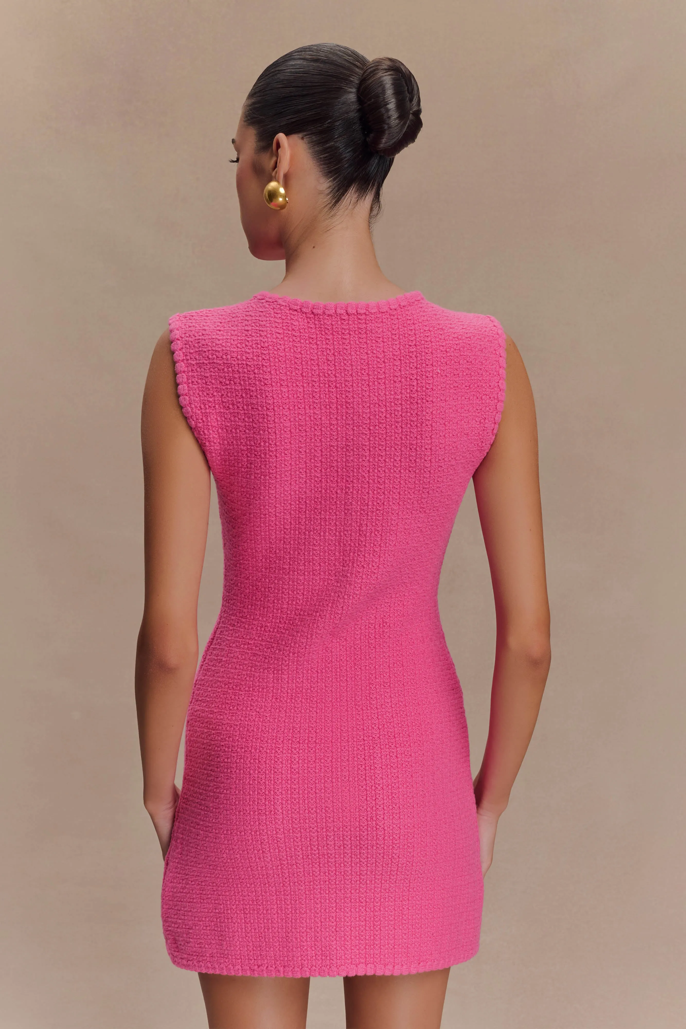 Mia Knit Mini Dress - Pink Smooth Wear Feminine Style