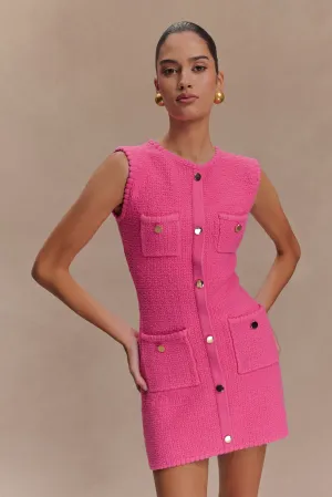 Mia Knit Mini Dress - Pink Mini-Length