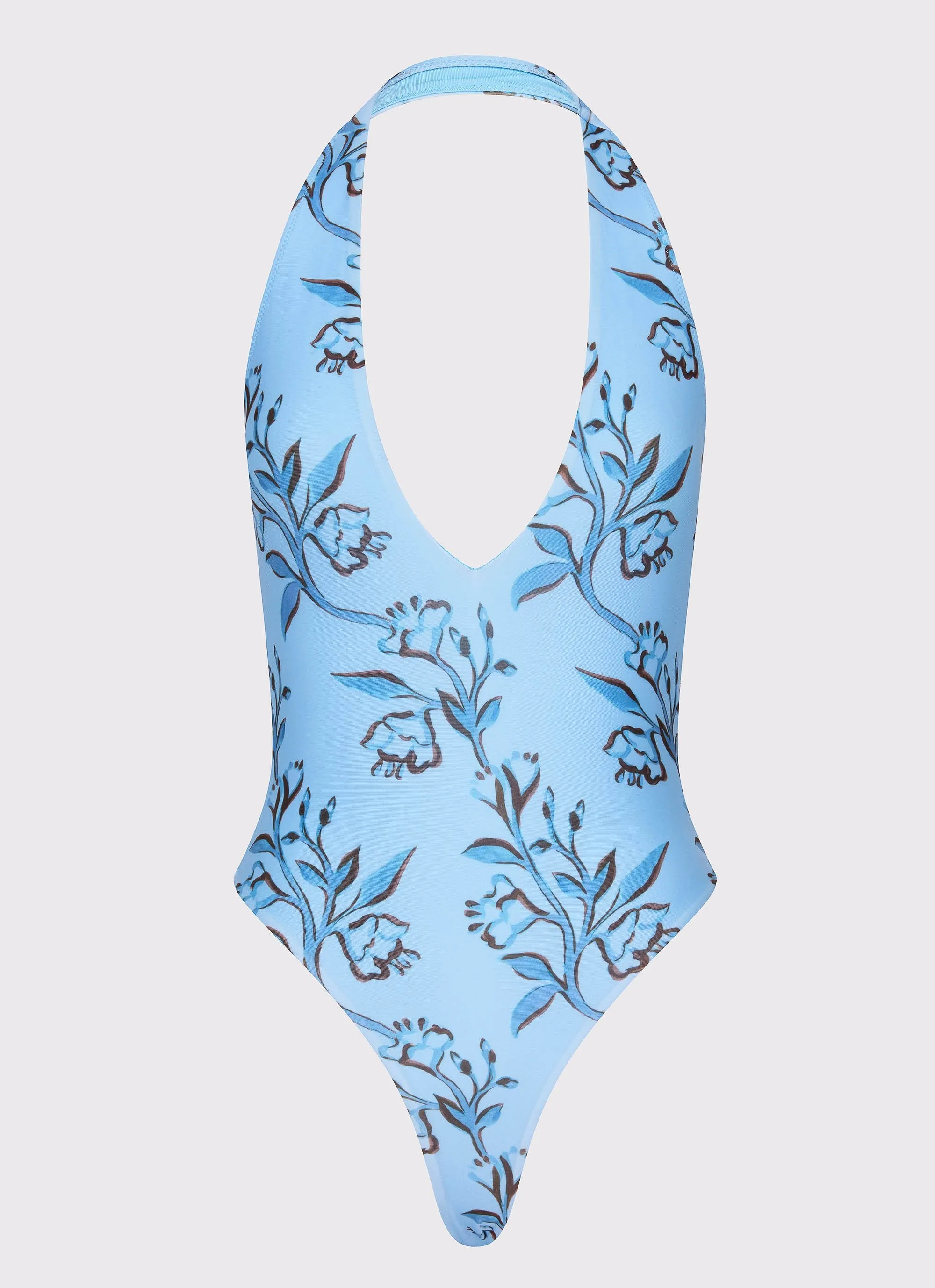 Delia One Piece Swimsuit - Blue Floral Print Ethical production