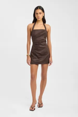 Palm Halter Mini Dress FlatlockSeam Versatile and Comfortable