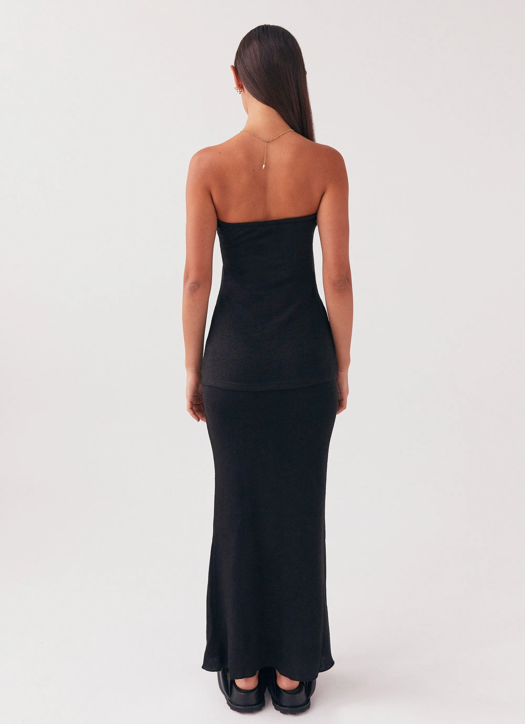 Brushed Inner Functional Drape Delicate Lady Knit Top - Black